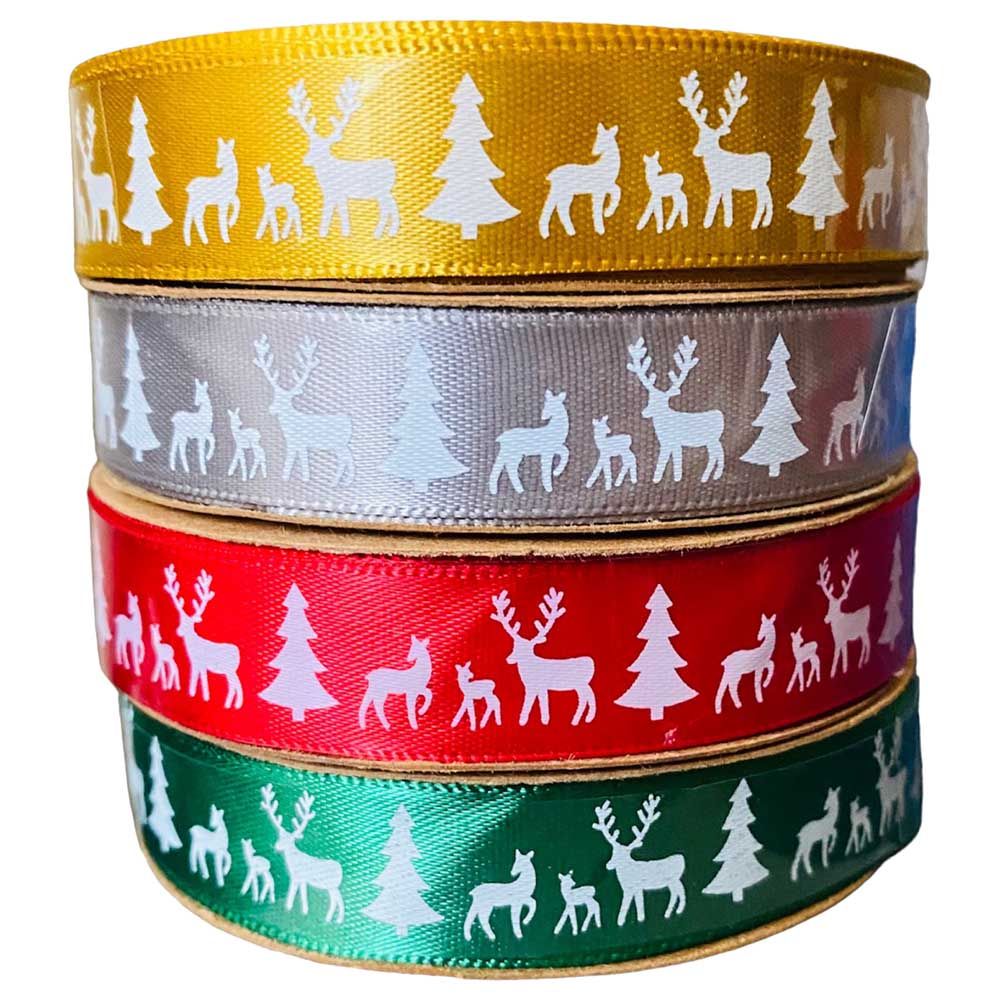 Highland - Christmas Ribbons - Tree & Reindeer - 4pc