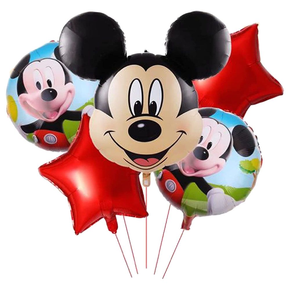 Highland - Mickey Mouse Balloons For Birthday Decorations - 5pcs