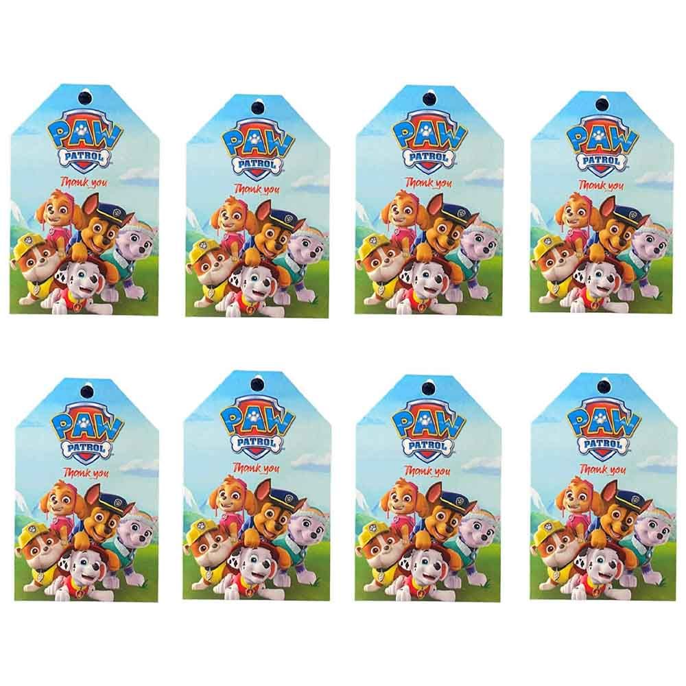 Highland - Paw Patrol Gift Tags For Birthday Party 12's