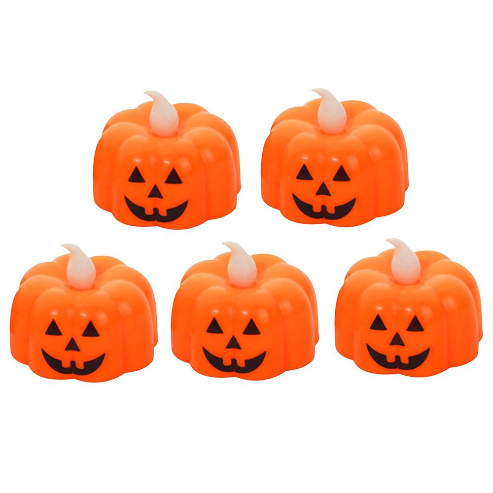 Highland - Pumpkin LED Halloween Candles - Orange - 5pcs