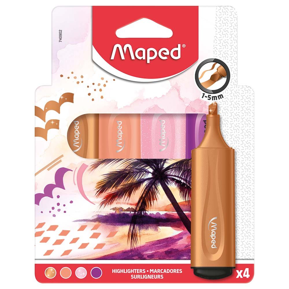 Maped - Fluopeps Sunset Highlighter Pack - 4pcs