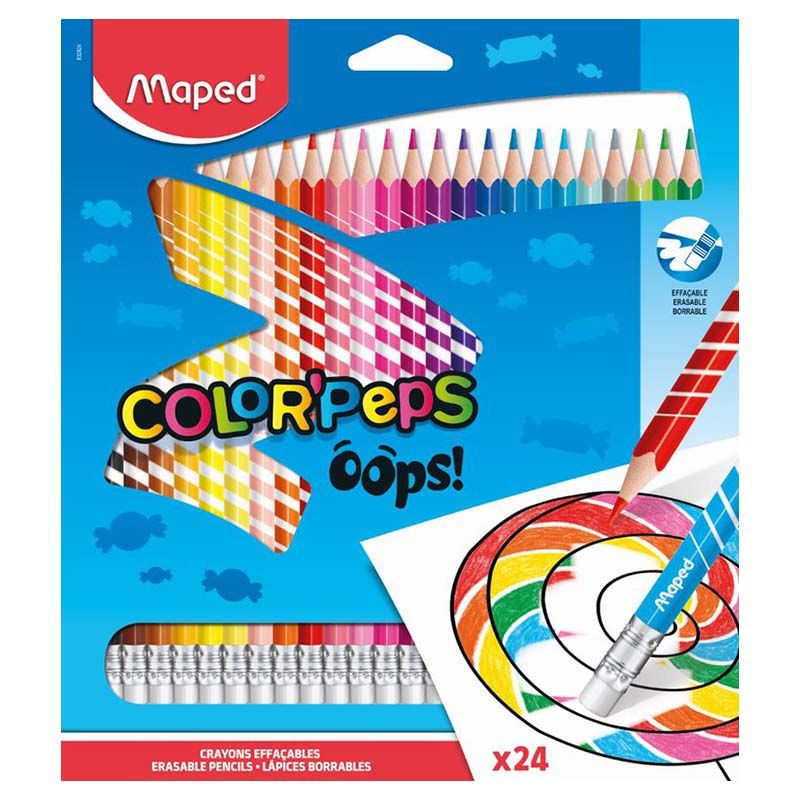 Maped - Color Pencils Erasable Oops 24 Colors