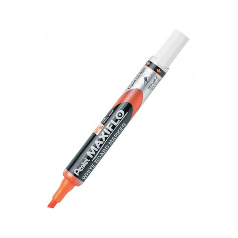 Pentel 12pcs Maxiflo White Board Marker Chisel Point Orange