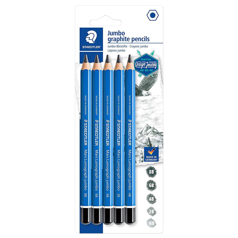 Staedtler - Mars Lumograph Pencil Jumbo Bls 5Pcs - Black