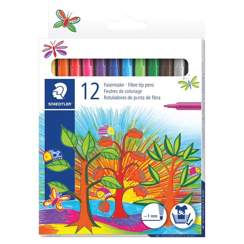 Staedtler - Fiber Tip Pen Cardboard Set - 12 Col