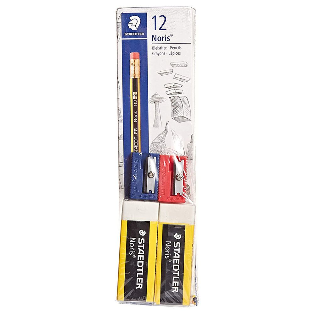 Staedtler - 12 Noris Pencils w/ 2 Erasers & 2 Sharpener