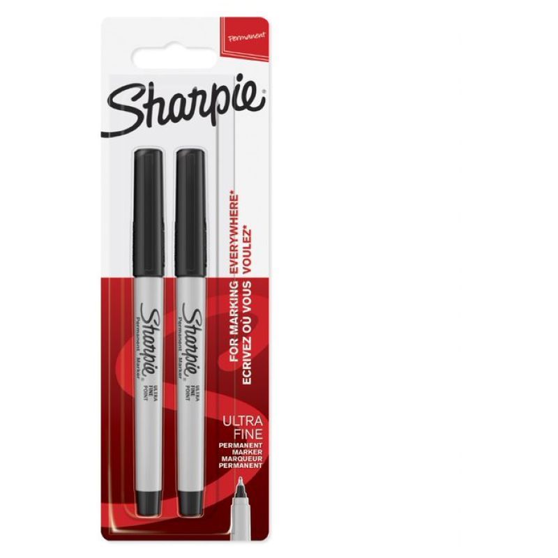 Sharpie - Permanent Marker Ultra Fine Pack Of 2 - Black