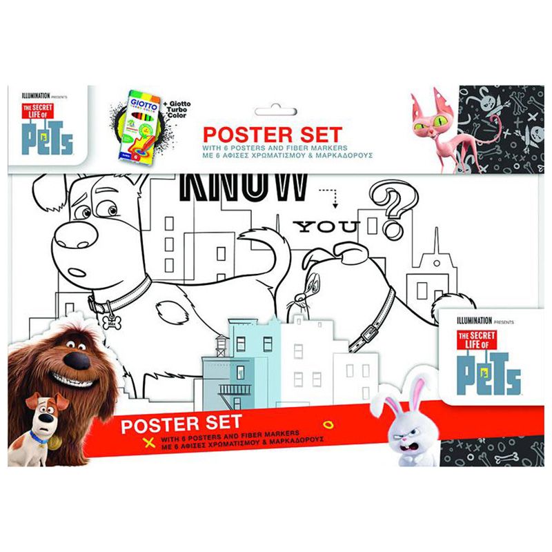 Diakakis - Poster Set 31 x 42 x 5cm w/ 6 Markers Pets