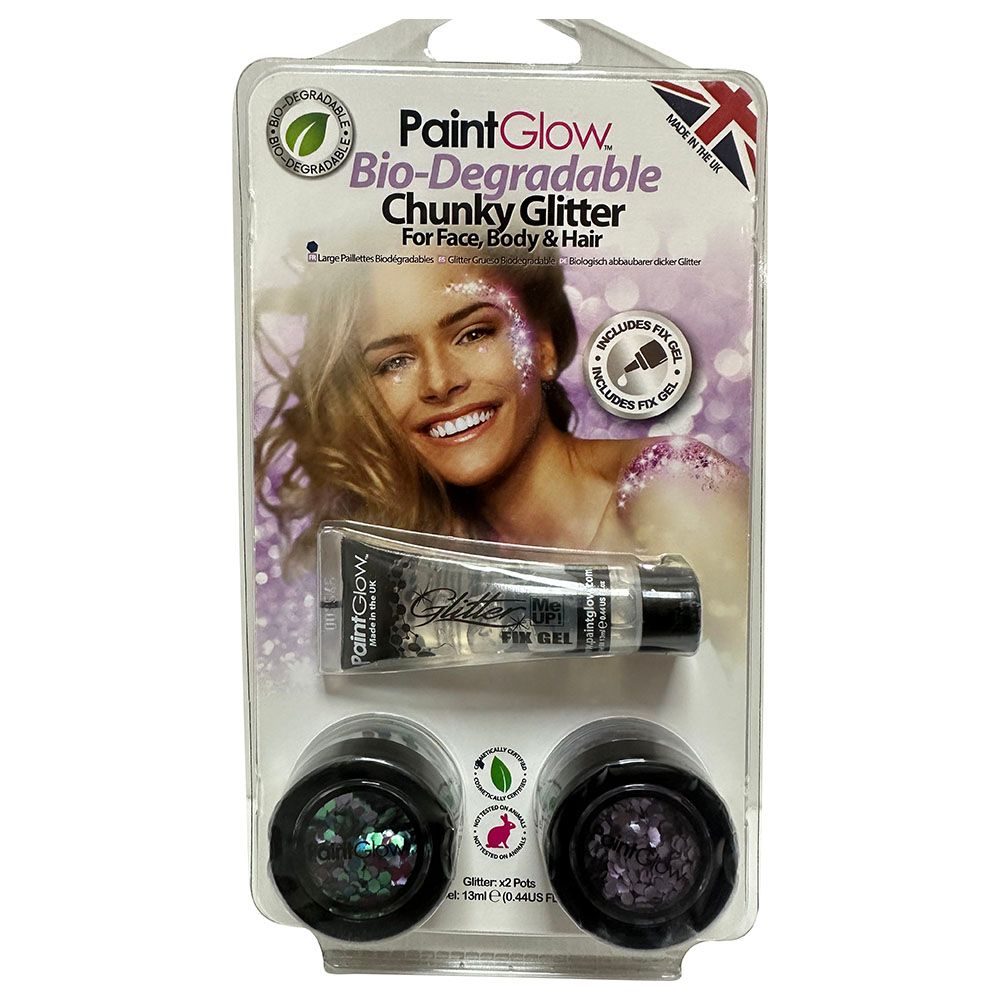 Paint Glow - Bio-Degradable Chunky Glitter w/ Fix Gel