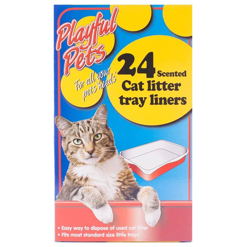 PMS 24 Pack Scented Cat Litter Tray Liners Disposable Bags