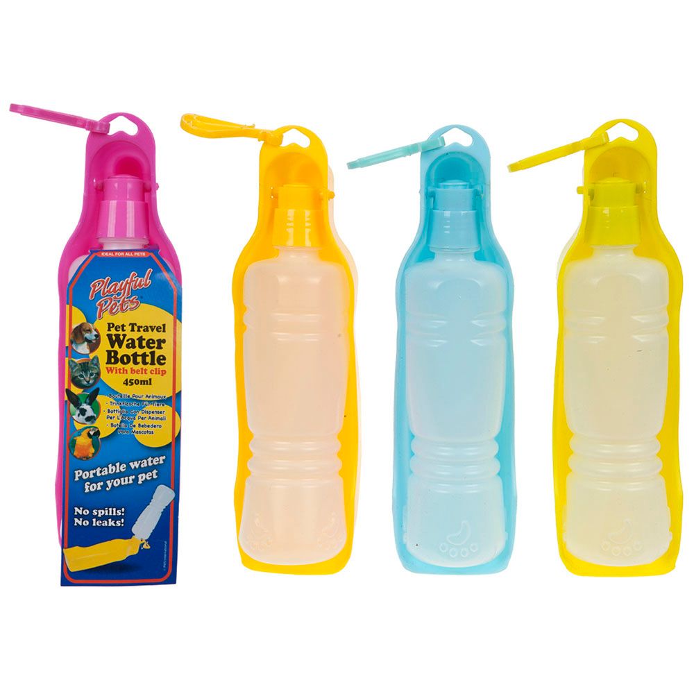 PMS 450ml Pet Drinking Bottle With Clip - 4 Asst Colours