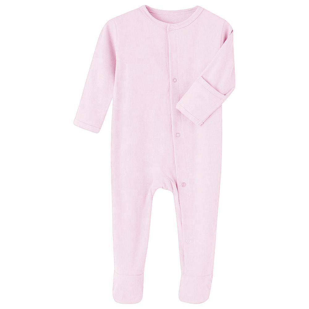 Tiny Toes - 100% Cotton Essential Baby Sleepsuit - Light Pink