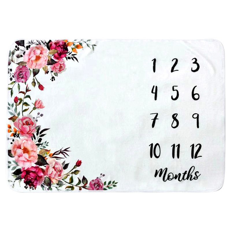 Tiny Toes - Fleece Milestone Blanket - Floral (Exclusive)