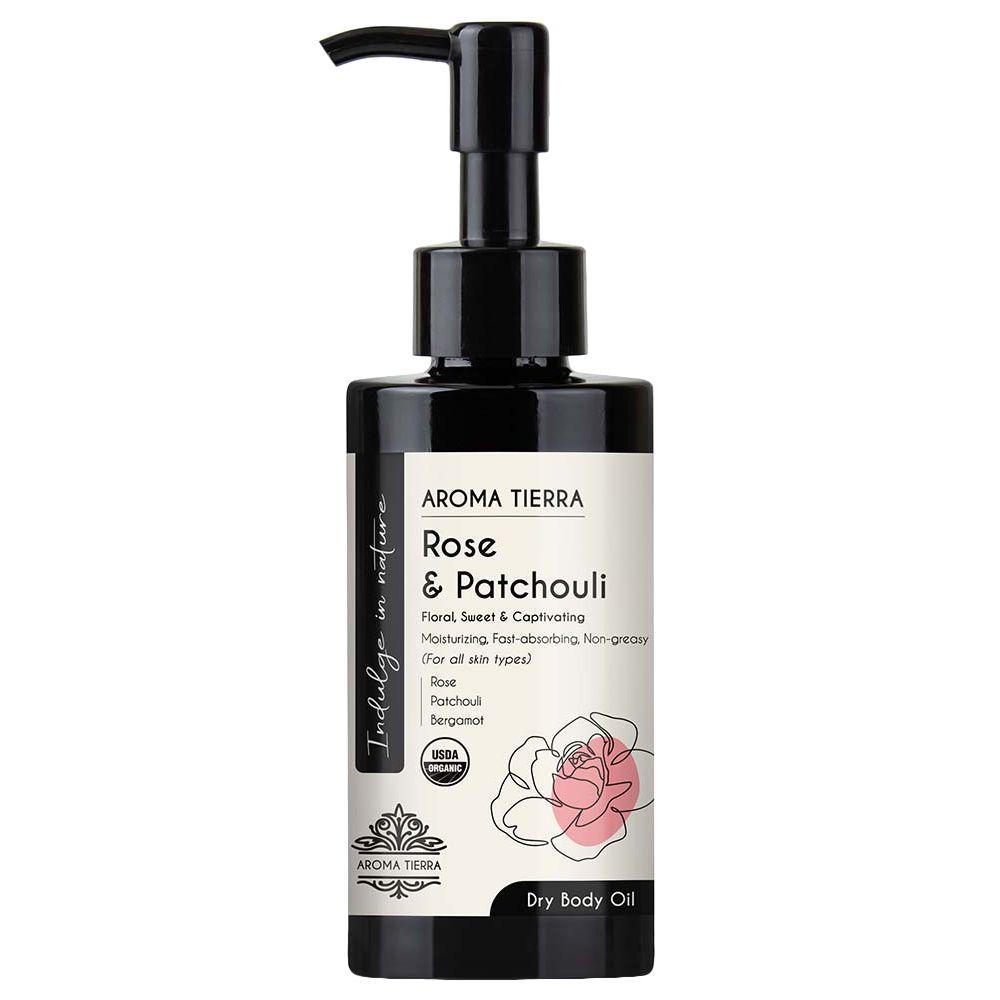 Aroma Tierra - Rose & Patchouli Dry Body Oil - Floral - 100ml