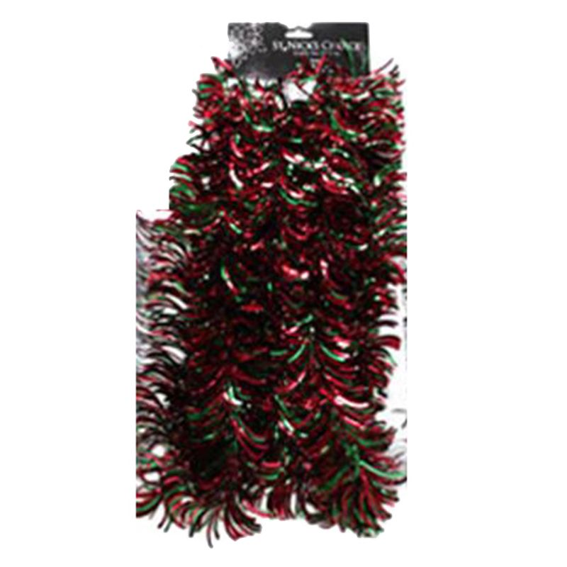 Flip Tinsel Garland 12ft - Red