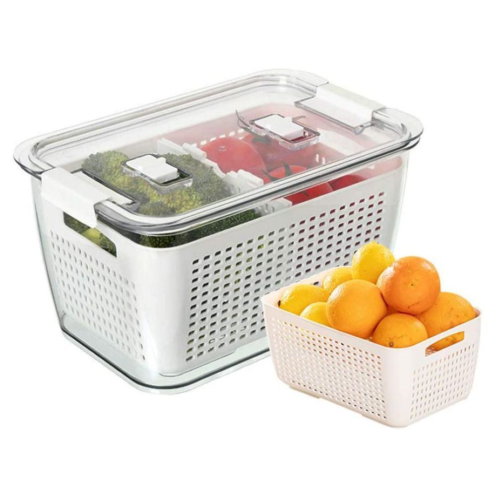 Homesmiths - Fridge Storage Container W/ Fruit Basket - M