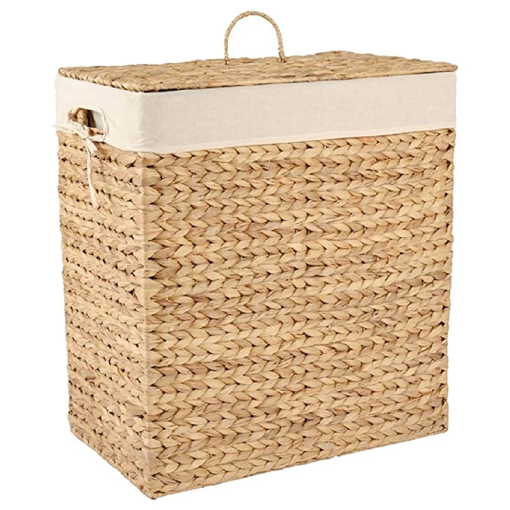 Homesmiths - Rectangular Water Hyacinth Laundry Hamper - 54.5x33x61cm