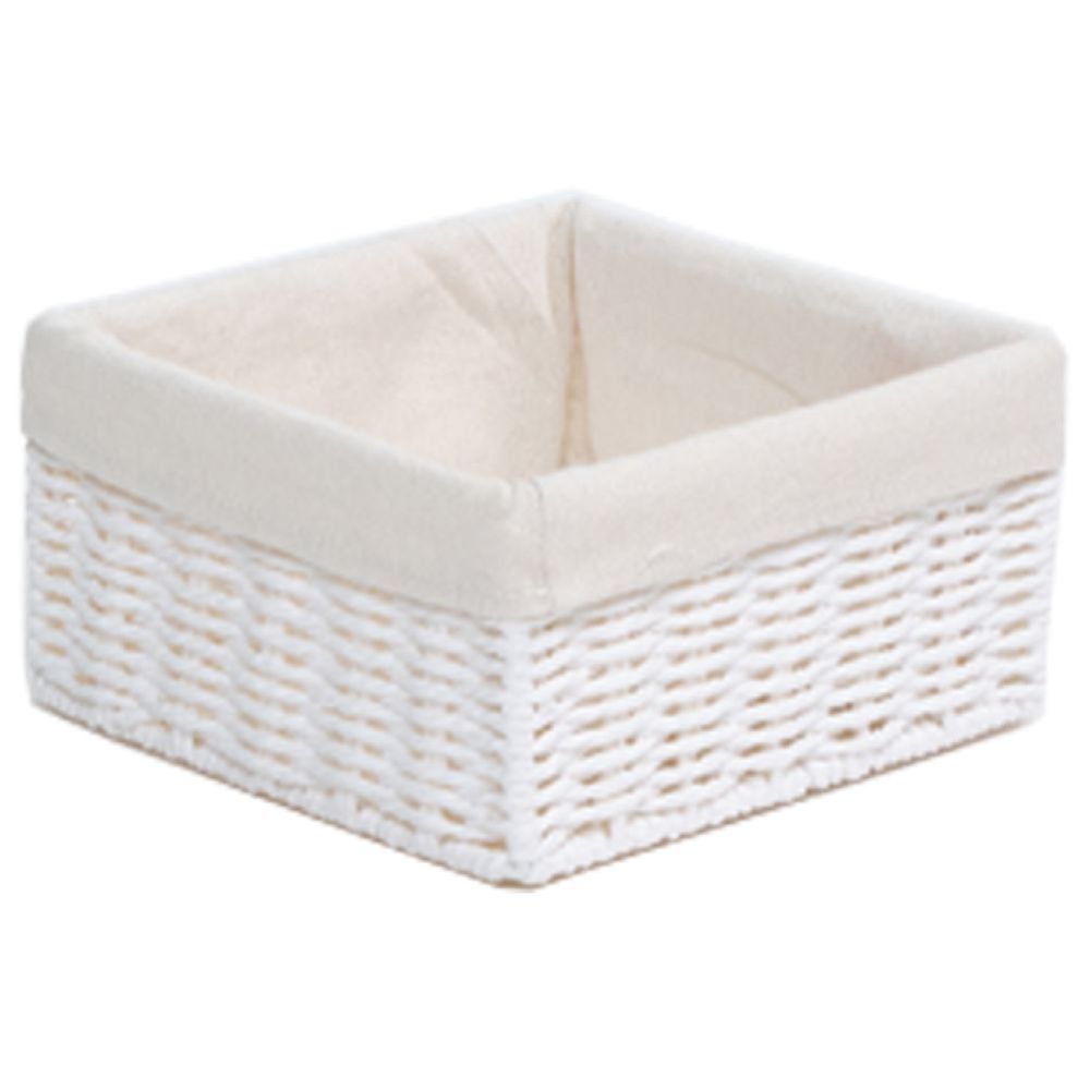 Homesmiths - Storage Basket W/ Liner 20x20x10 cm - White