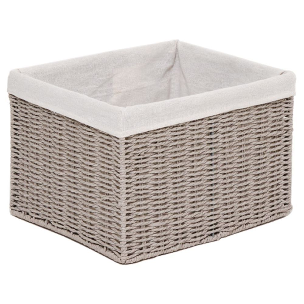 Homesmiths - Storage Basket W/ Liner 25.4x30.5x20.3cm - Grey