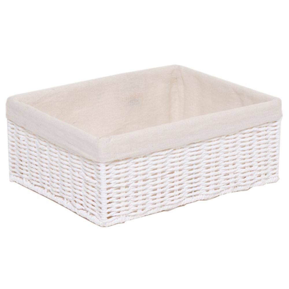 Homesmiths - Extra Large Storage Baskets W/ Liner - White