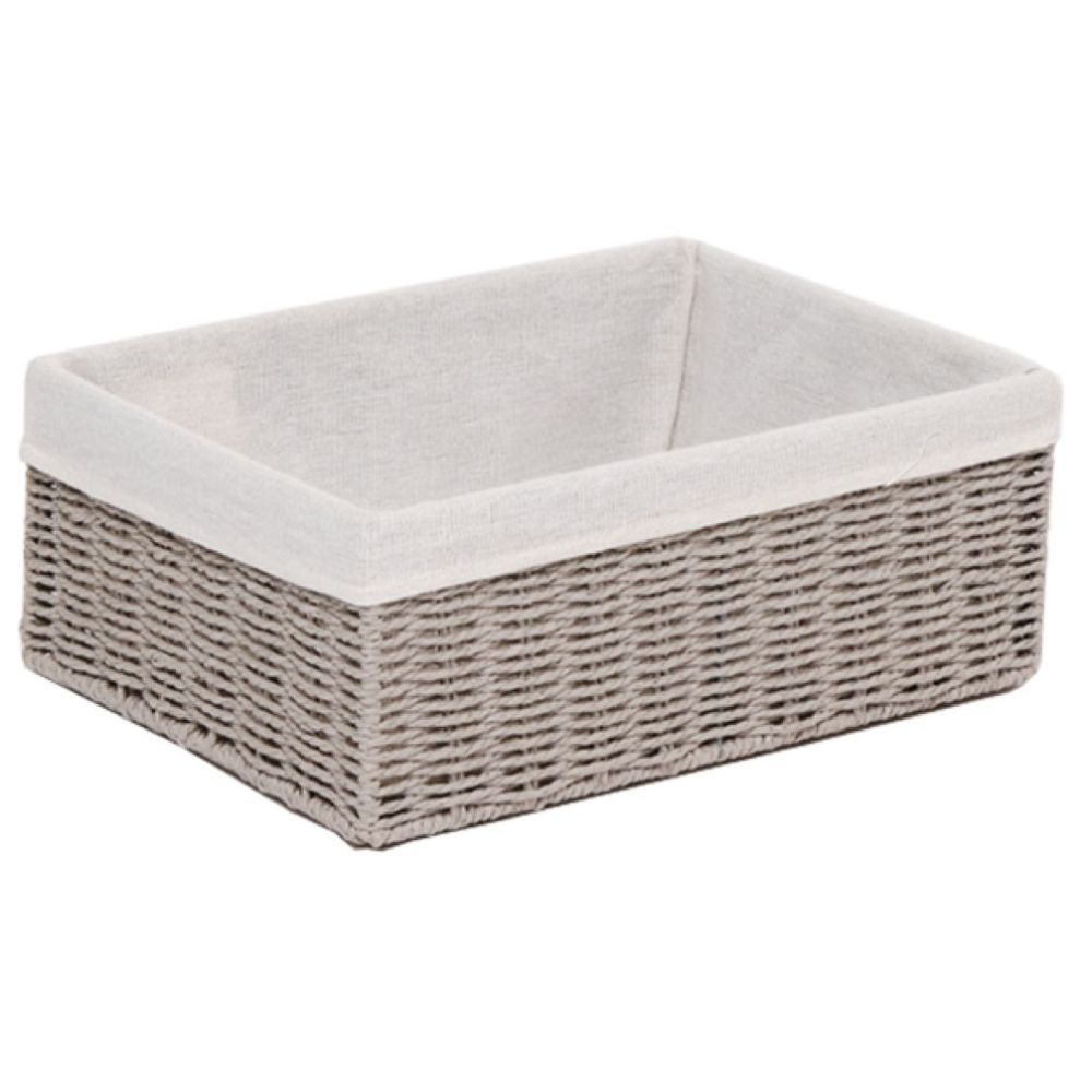 Homesmiths - Small Storage Basket W/ Liner - Grey