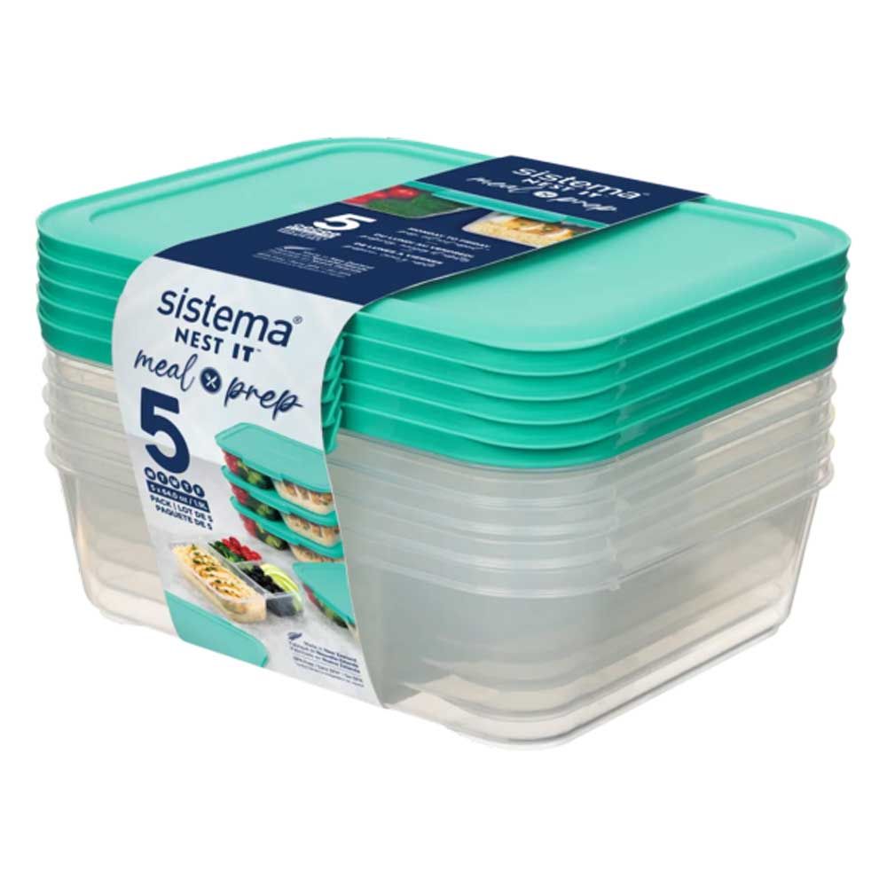 Sistema - Meal Prep Nest Containers 1.9L - Set of 5