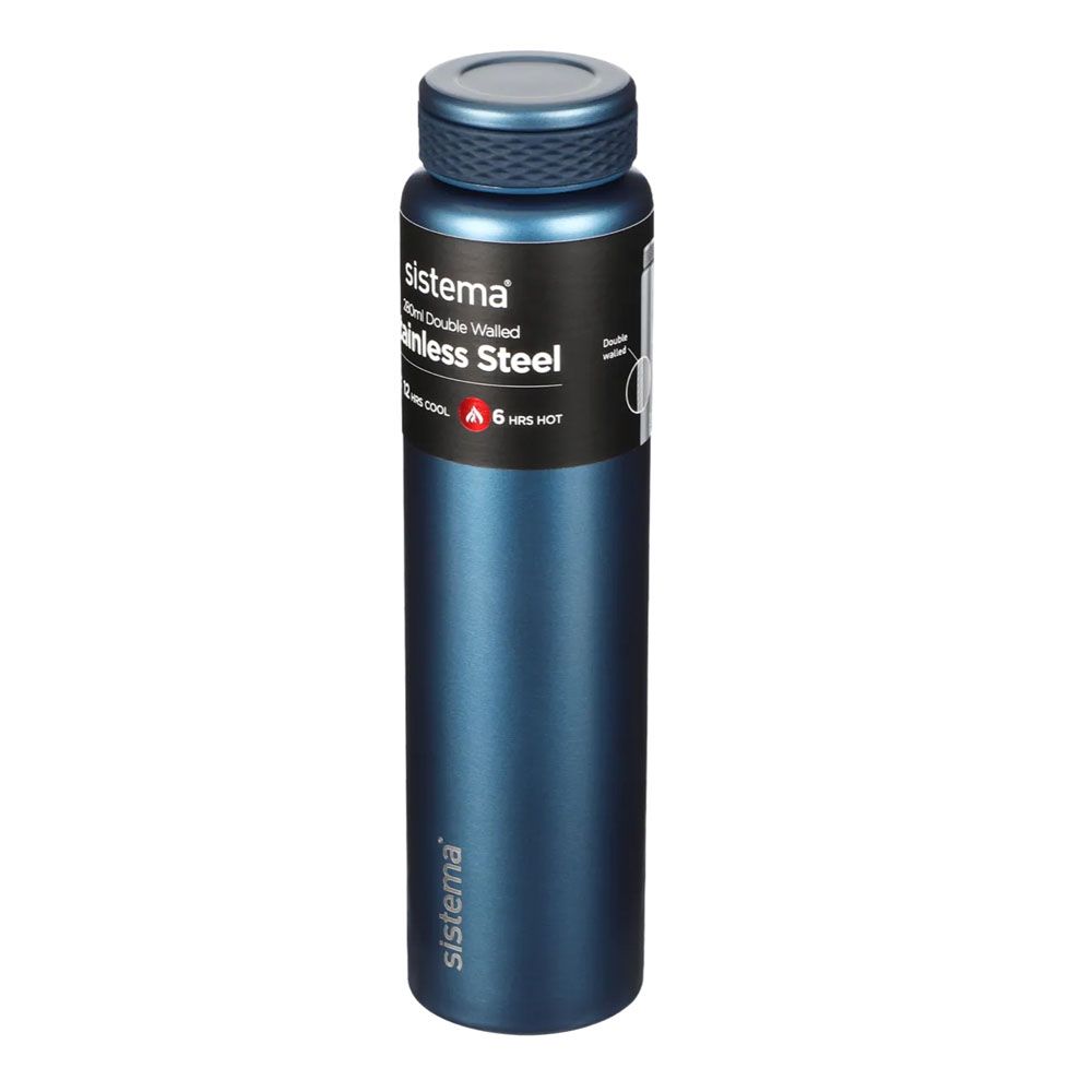 Sistema - Chic Stainless Steel Bottle 280mL - Blue