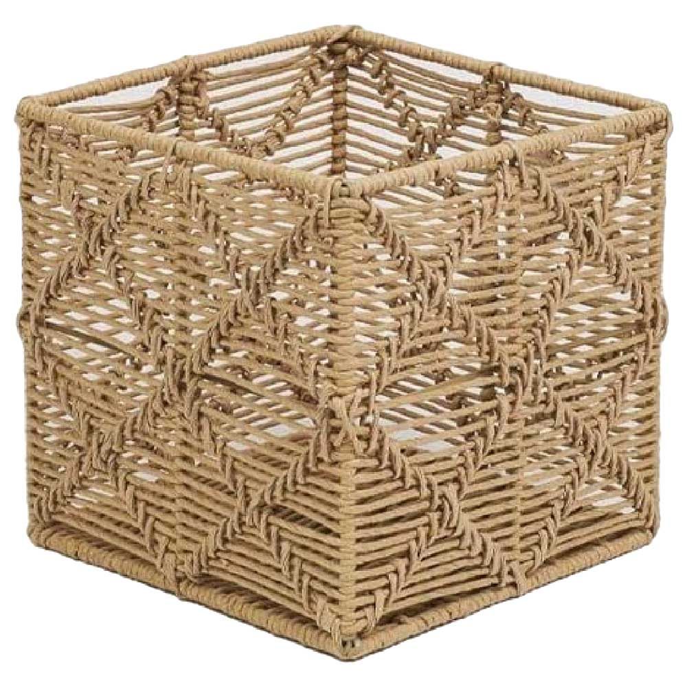 Homesmiths - Square Paper Rope Basket - 25x25x25cm - Natural