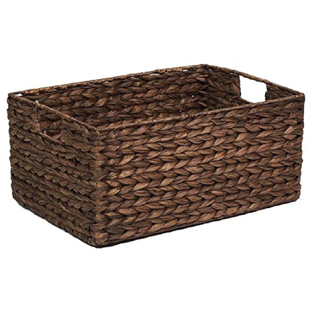 Homesmiths - Water Hyacinth Storage Basket w/ Handle - 44x30x20cm - Brown