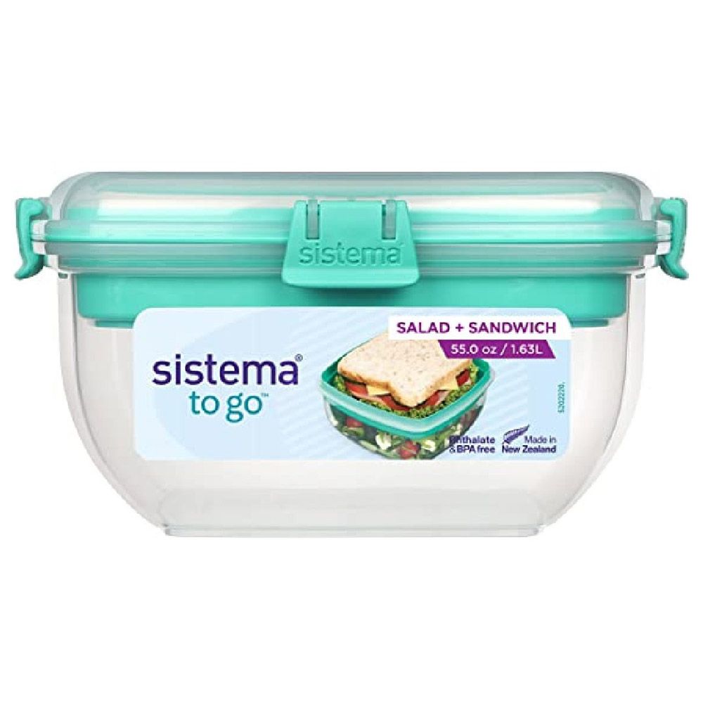 Sistema - Salad plus Sandwich To Go Container - 1.63L - Teal