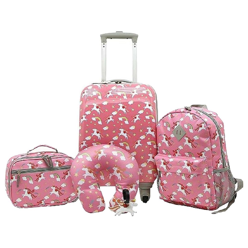 Travelers Club - 360 Degree Spin Luggage Set - Unicorn - 5pcs