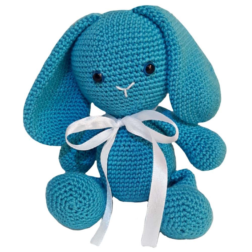 Pikkaboo - Snuggle & Play Crocheted Bunny - Blue