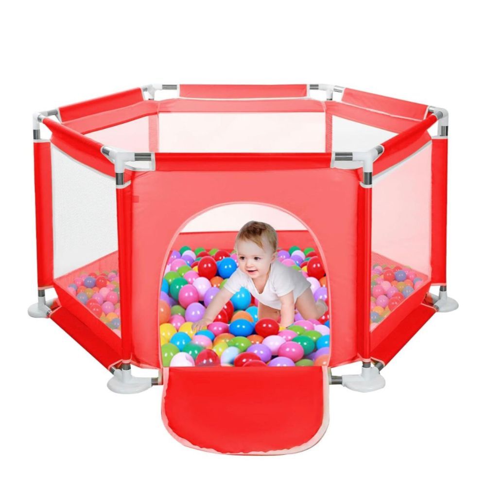 Pikkaboo - MyFunPlay Portable Playpen with 30 Free Balls - Red