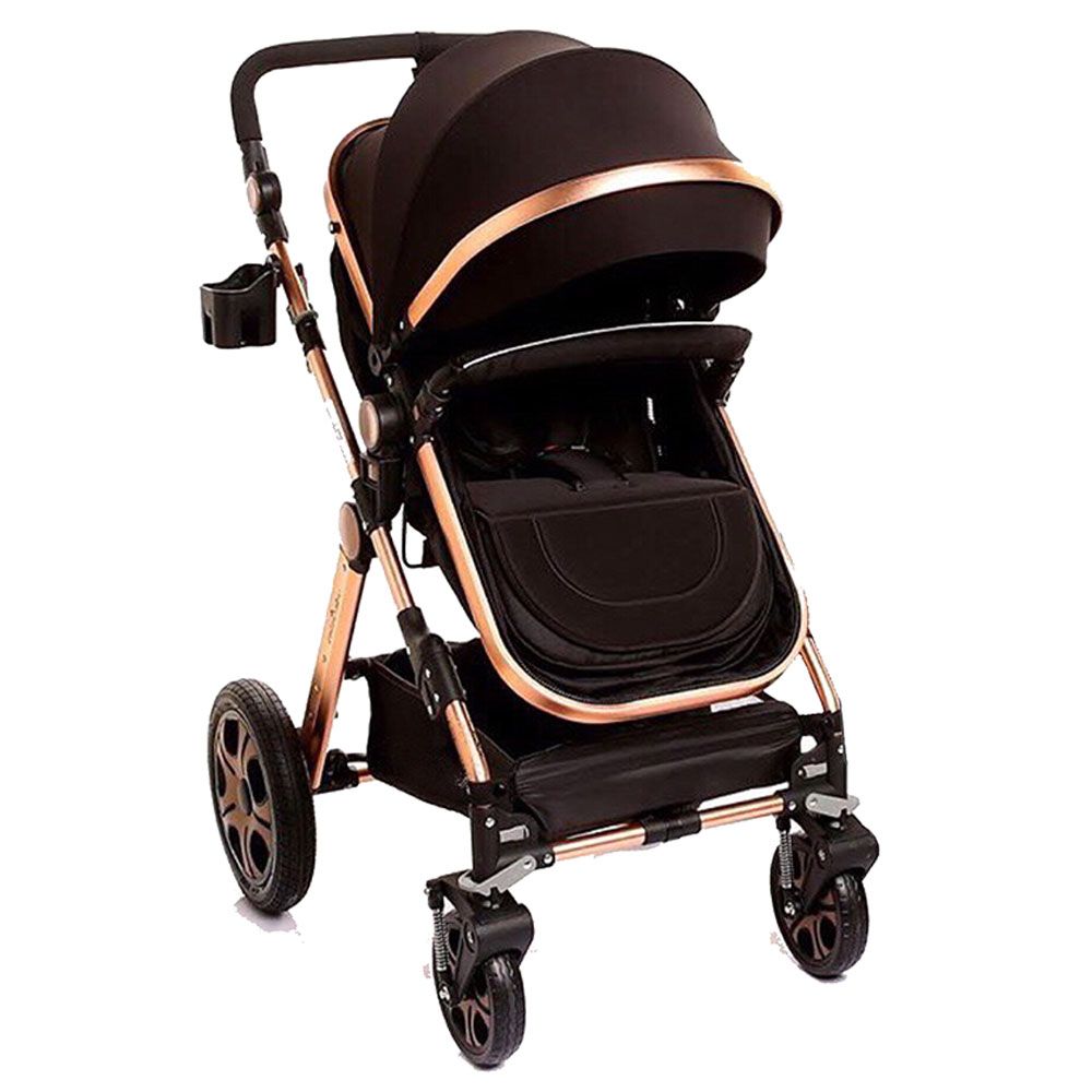 Pikkaboo - 3In1 Luxury Pram Stroller - Black