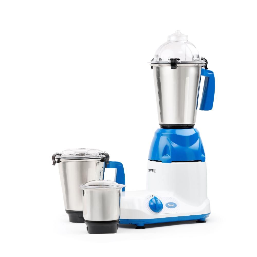 3-In-1 Mixer Grinder, 3-Speed With Incher And Overheat Protection, Stainless Steel Jars And Blades - 750 W - Multicolour