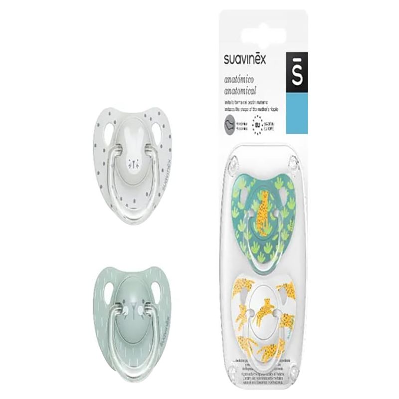 Suavinex - Premie Baby Pacifier 0M - S1 - Pack of 4 - White/Green