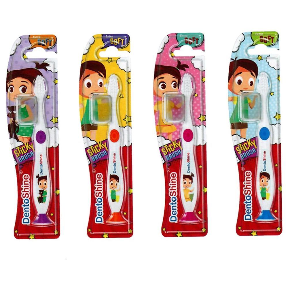 Dentoshine - Kids Sticky Extra Soft Toothbrush - Pack of 4