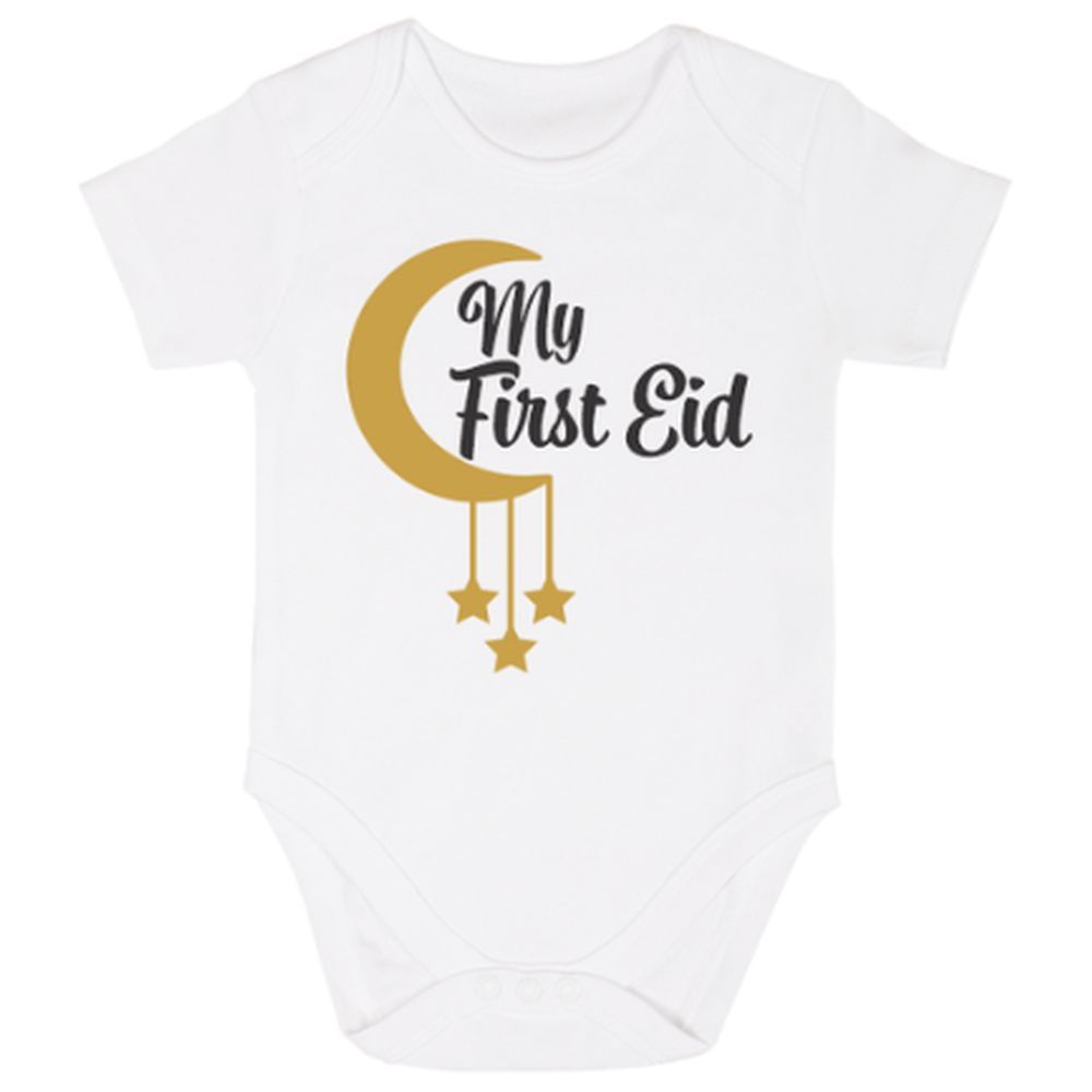 Impressions - My First Eid English Onesie - White