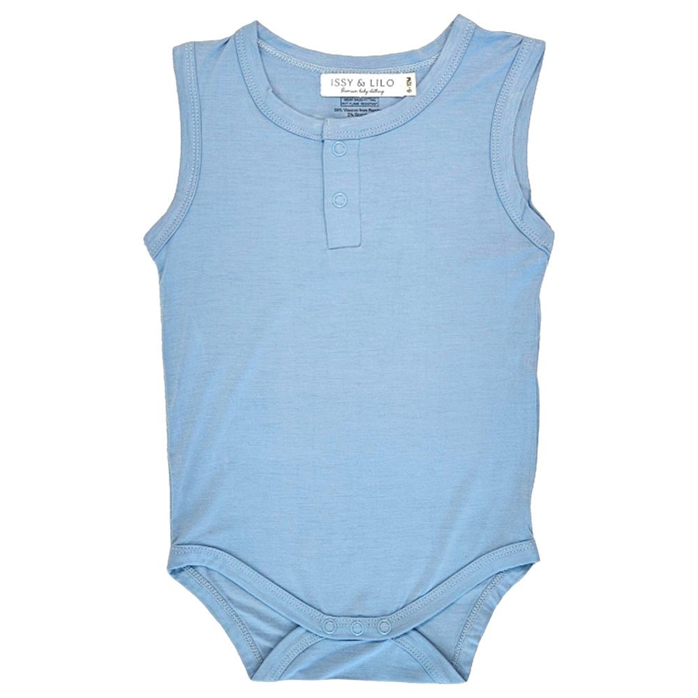 Issy & Lilo - Sleeveless Bamboo Bodysuit - Blue