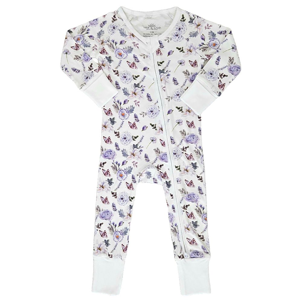 Issy & Lilo - Smart Bamboo Zipper Romper - Flower Garden