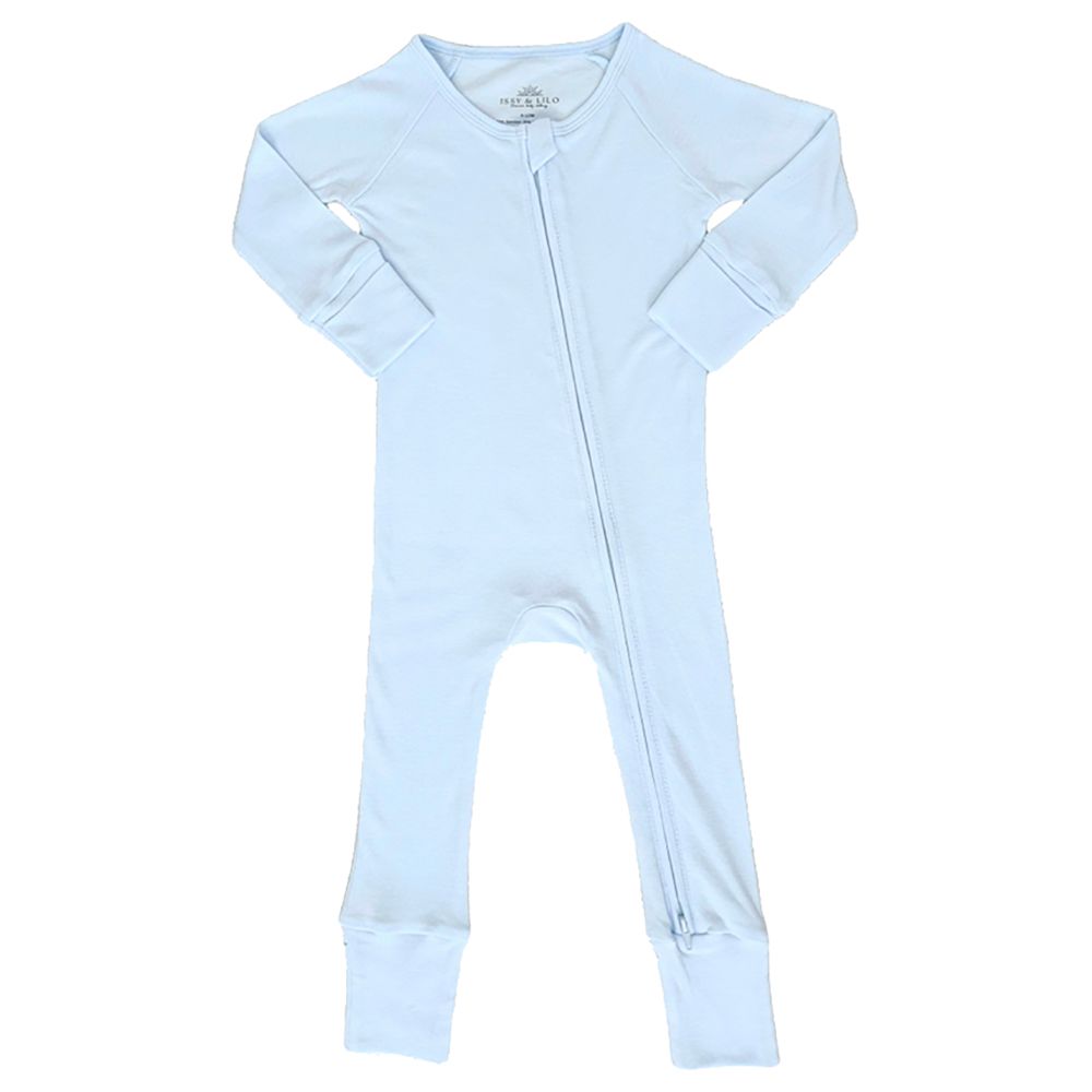 Issy & Lilo - Smart Bamboo Zipper Romper - Powder Blue