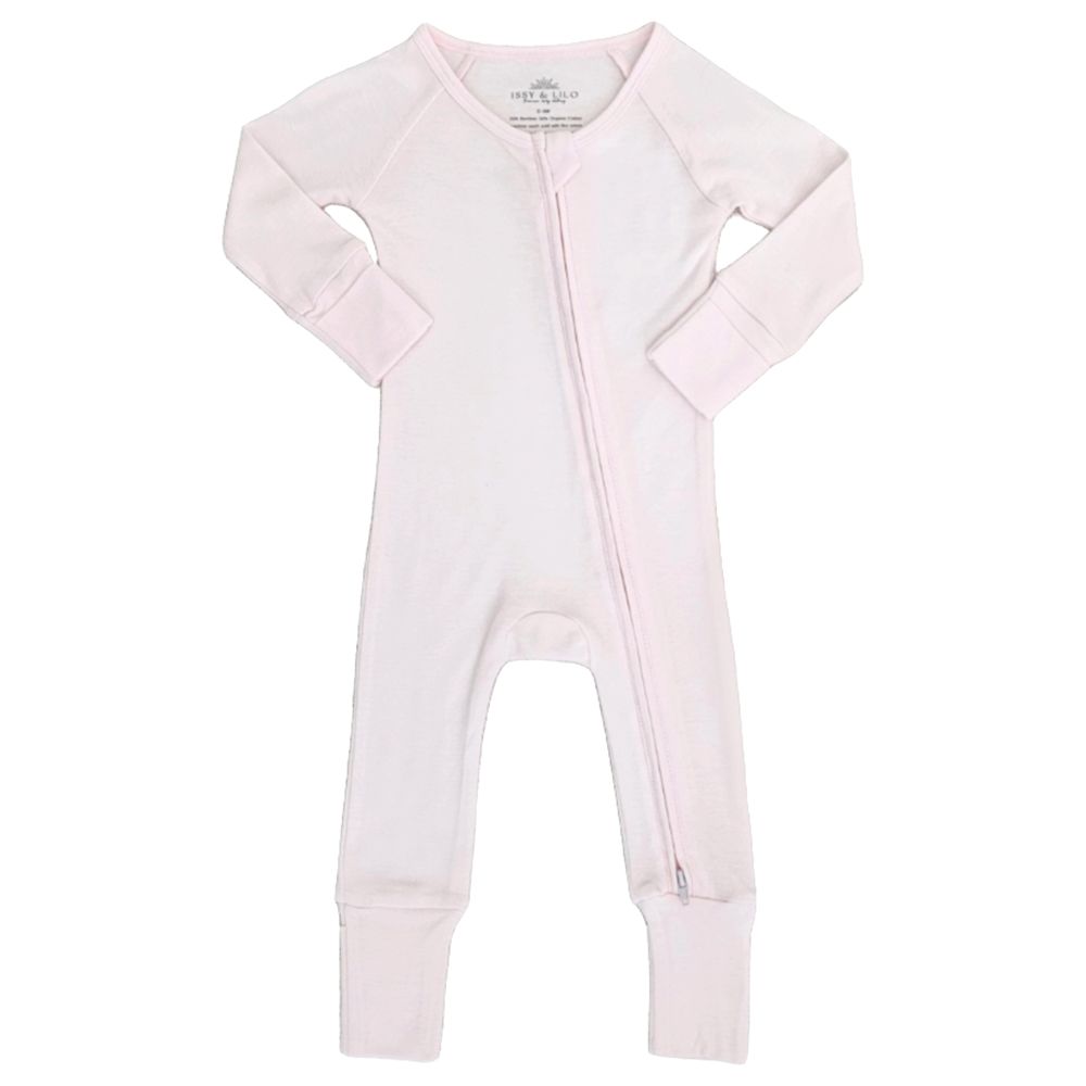 Issy & Lilo - Smart Bamboo Zipper Romper - Powder Pink