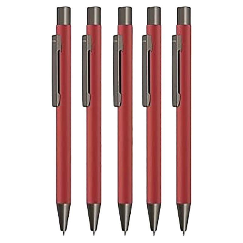 Uma - Straight Metal Pen Pack of 5 - Red