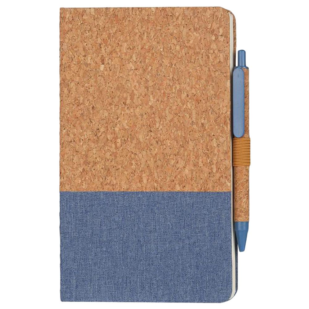 Eco-Neutral - Borsa A5 Cork Fabric Notebook & Pen Set - Blue