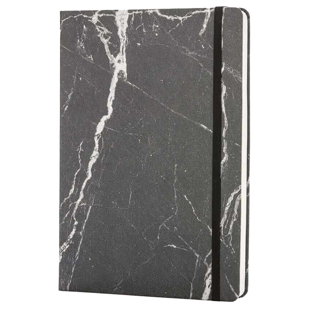 Xd Design - Marble Pu Ruled Notebook - A5 - Black