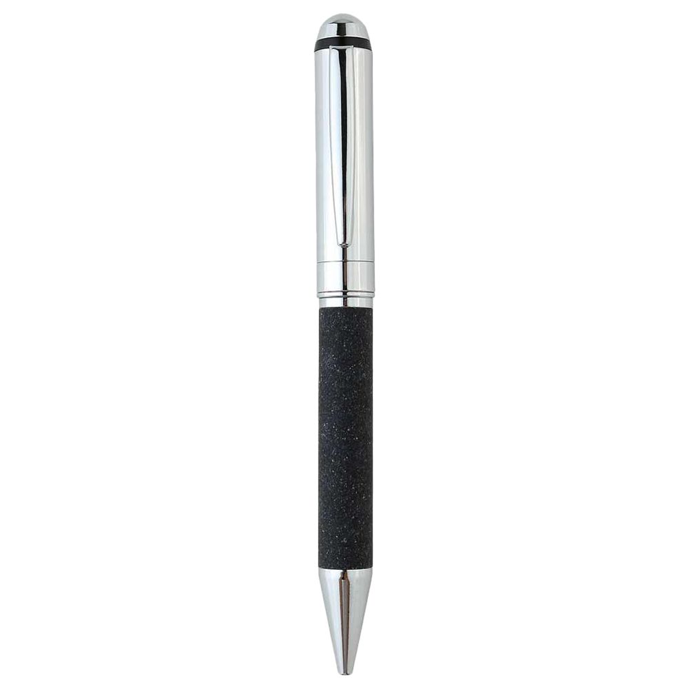 Eco-Neutral - Koru Metal Pen W/ Recycled Leather Barrel - Black