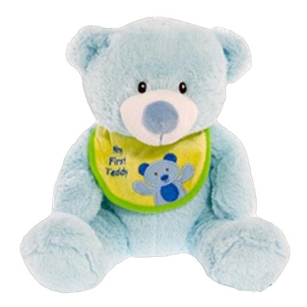 Wild Planet - Soft Toys Cute Bear with Bib Blue