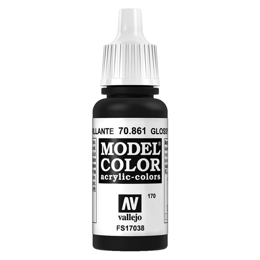 Vallejo - 70.861 Model Color Paint 17ml - Glossy Black