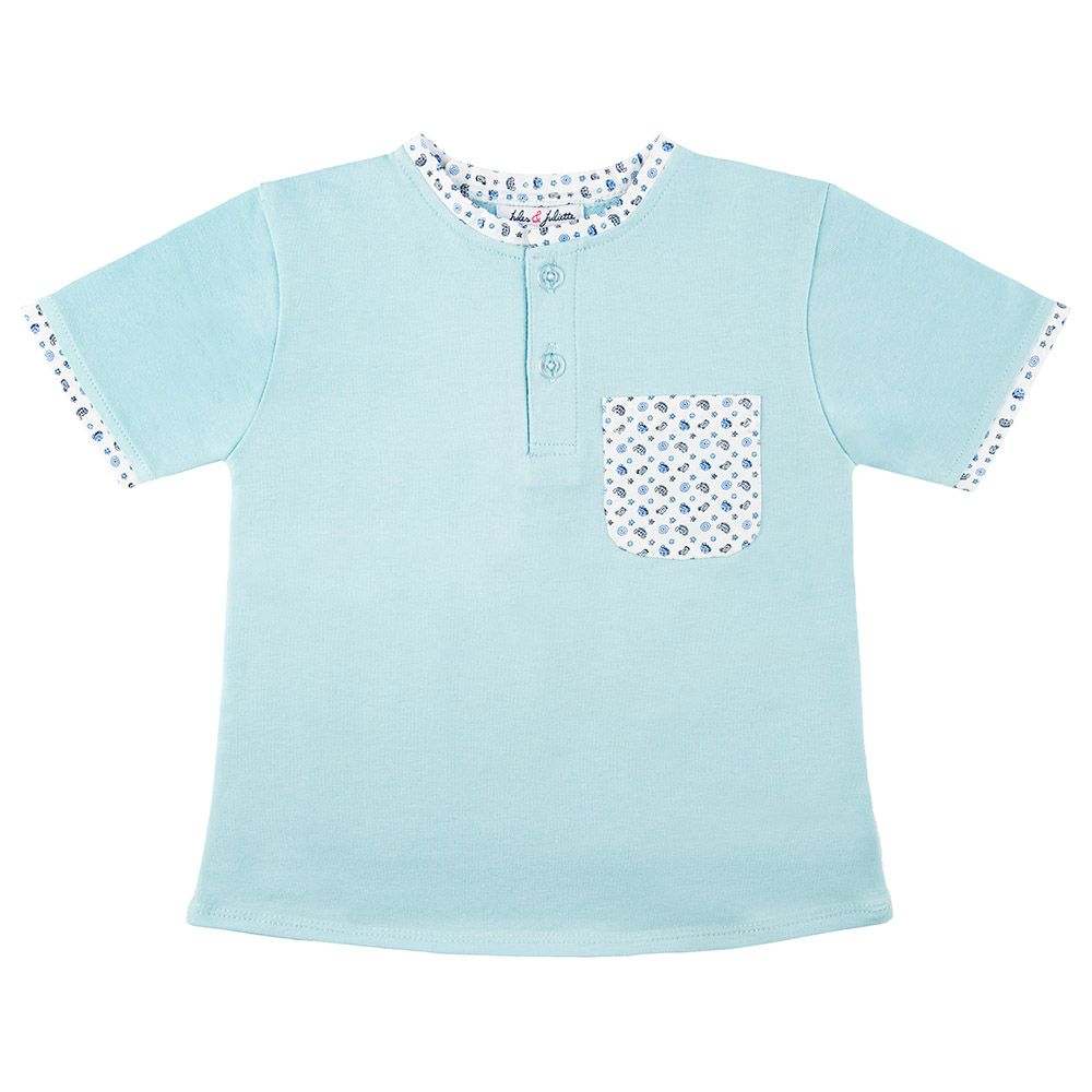 Jules & Juliette - Baby Boy Alfred T-Shirt - Sky Blue