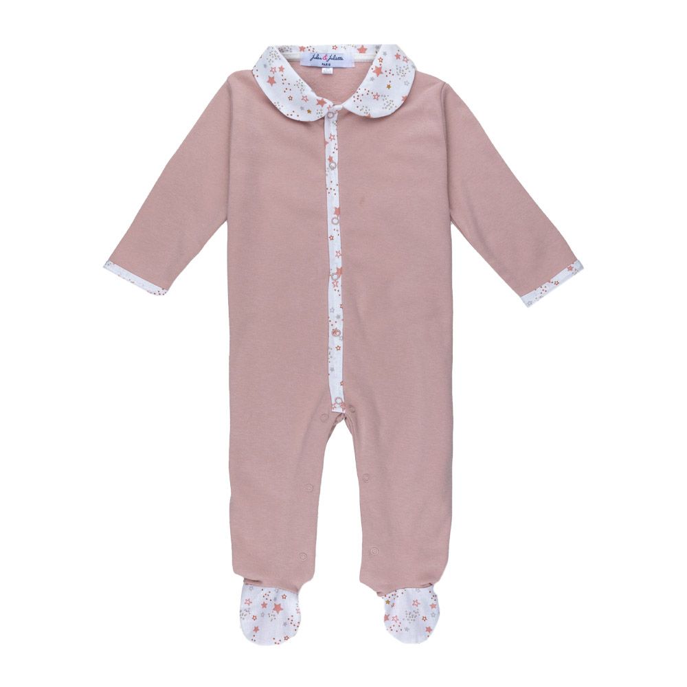 Jules & Juliette - Astra Cotton Baby Sleepsuit Rosewood Pink